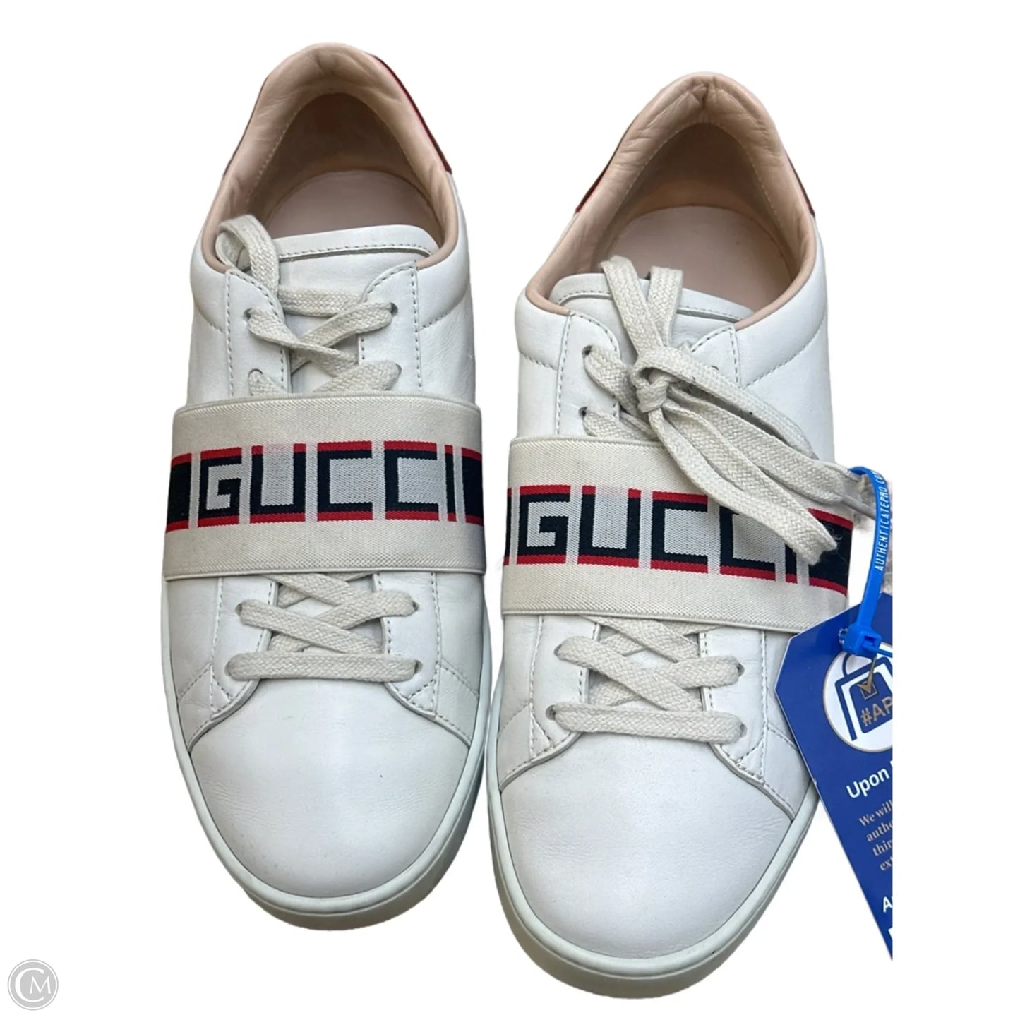 Shoes Luxury Designer By Gucci In Cream, Size: 8