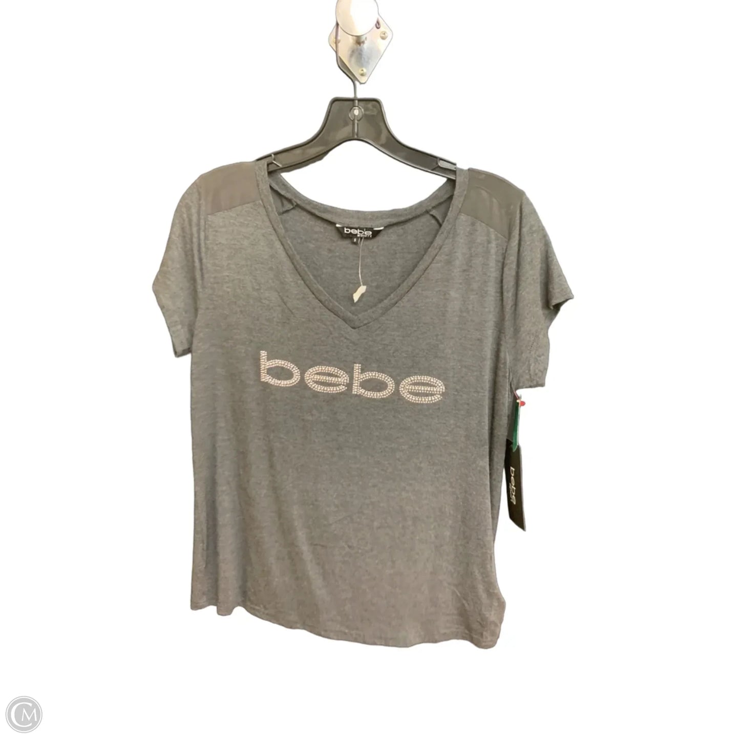 Top Short Sleeve By Bebe In Grey, Size: S