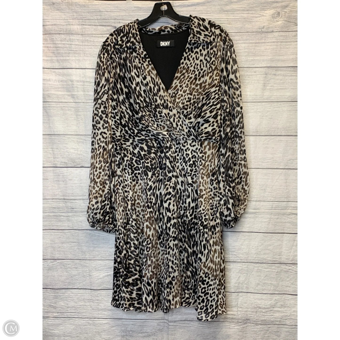 Dress Casual Maxi By Dkny In Animal Print, Size: L