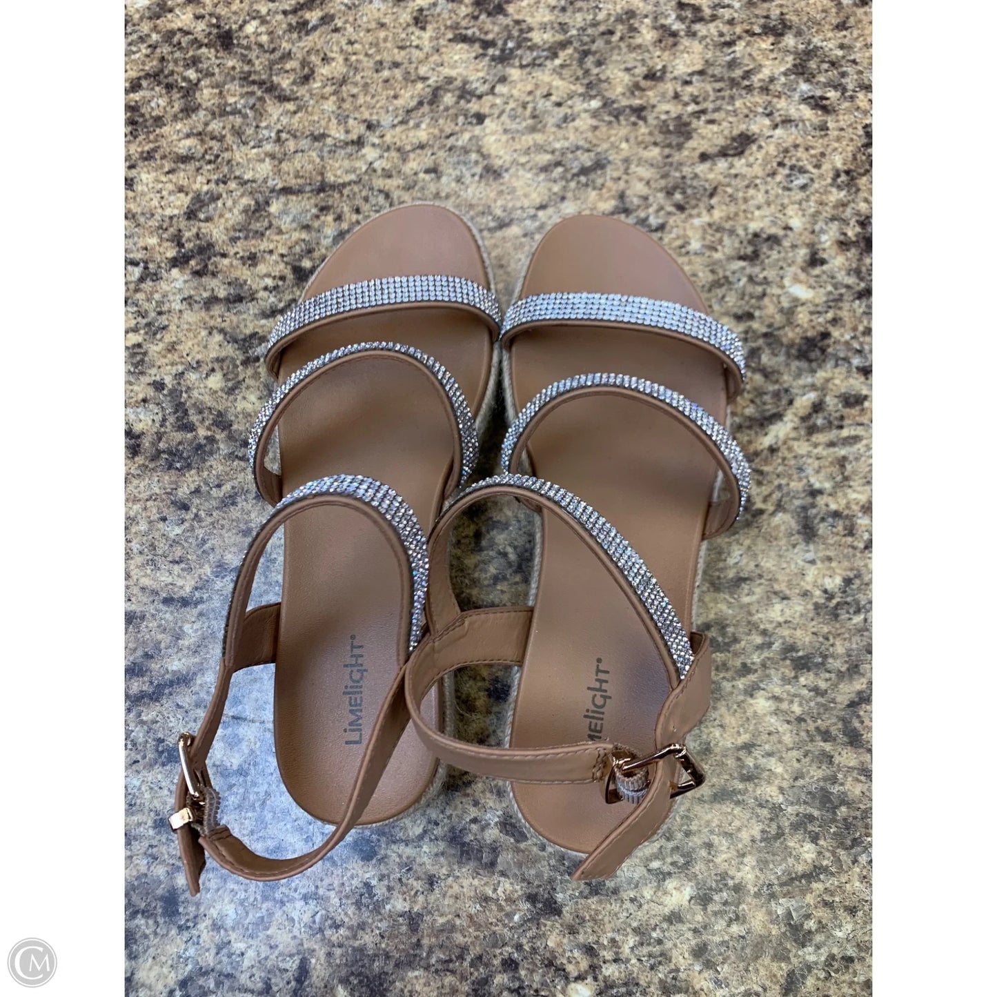 Sandals Heels Platform By Limelight In Tan, Size: 7