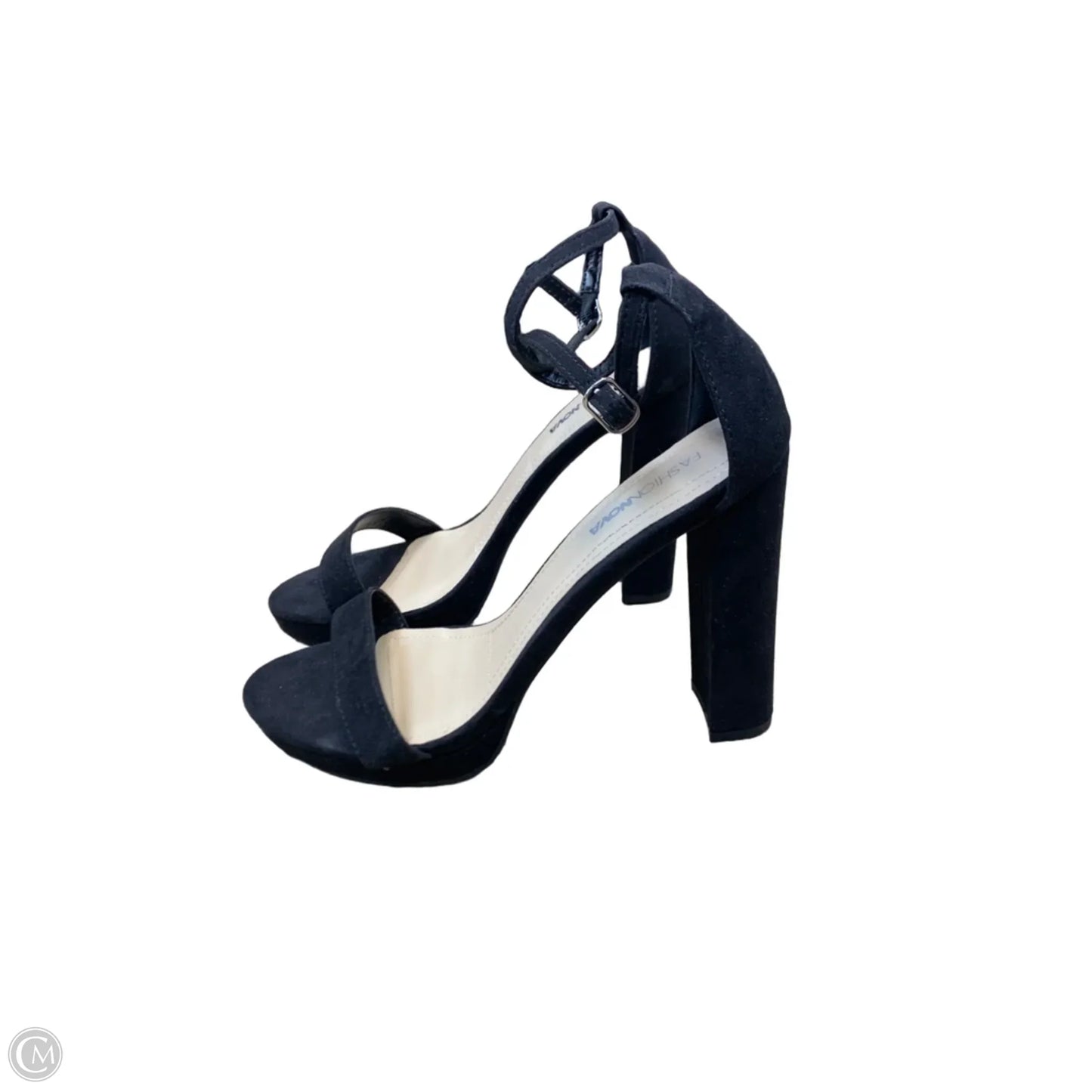Sandals Heels Block By Fashion Nova In Black, Size: 8
