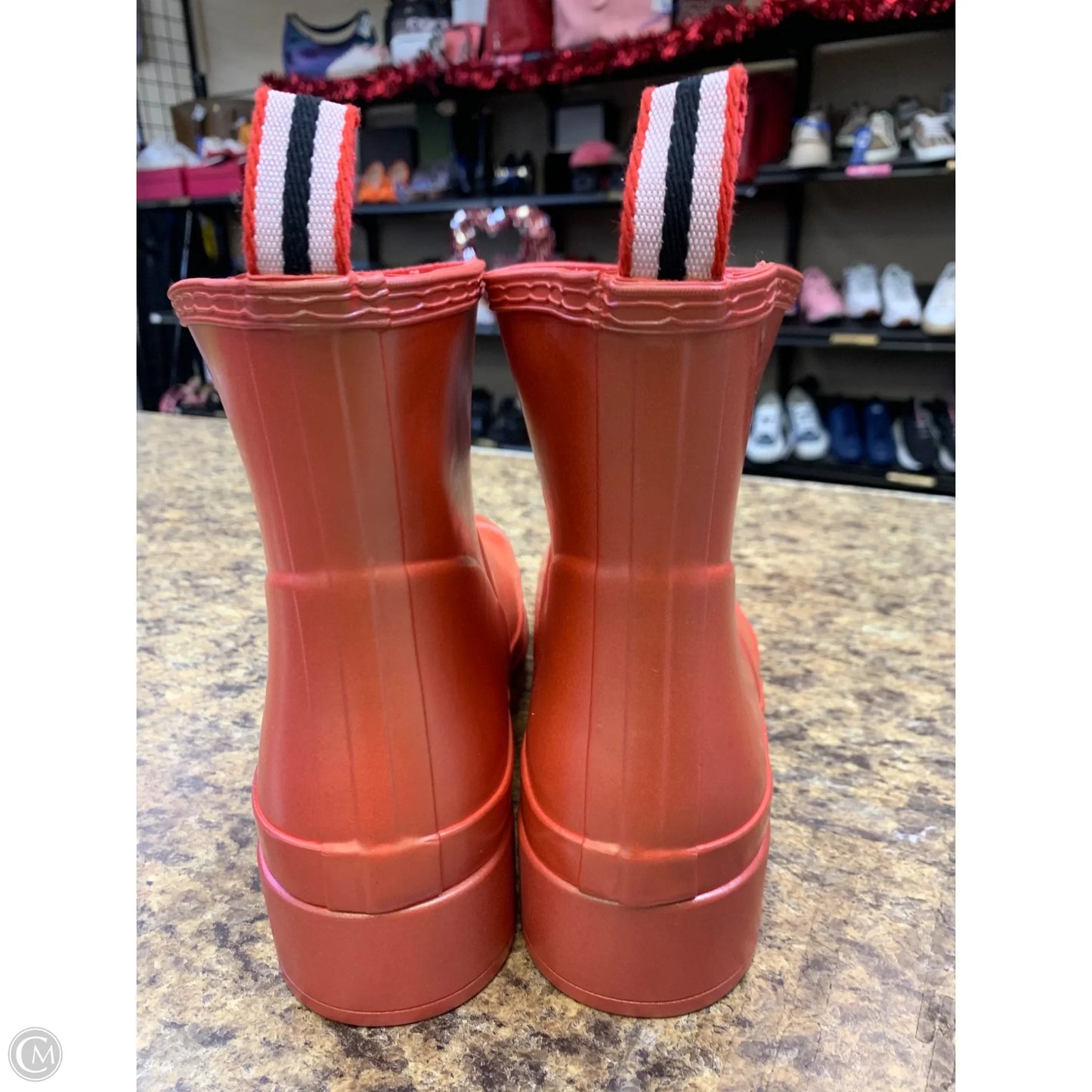 Boots Rain By Hunter In Coral, Size: 9