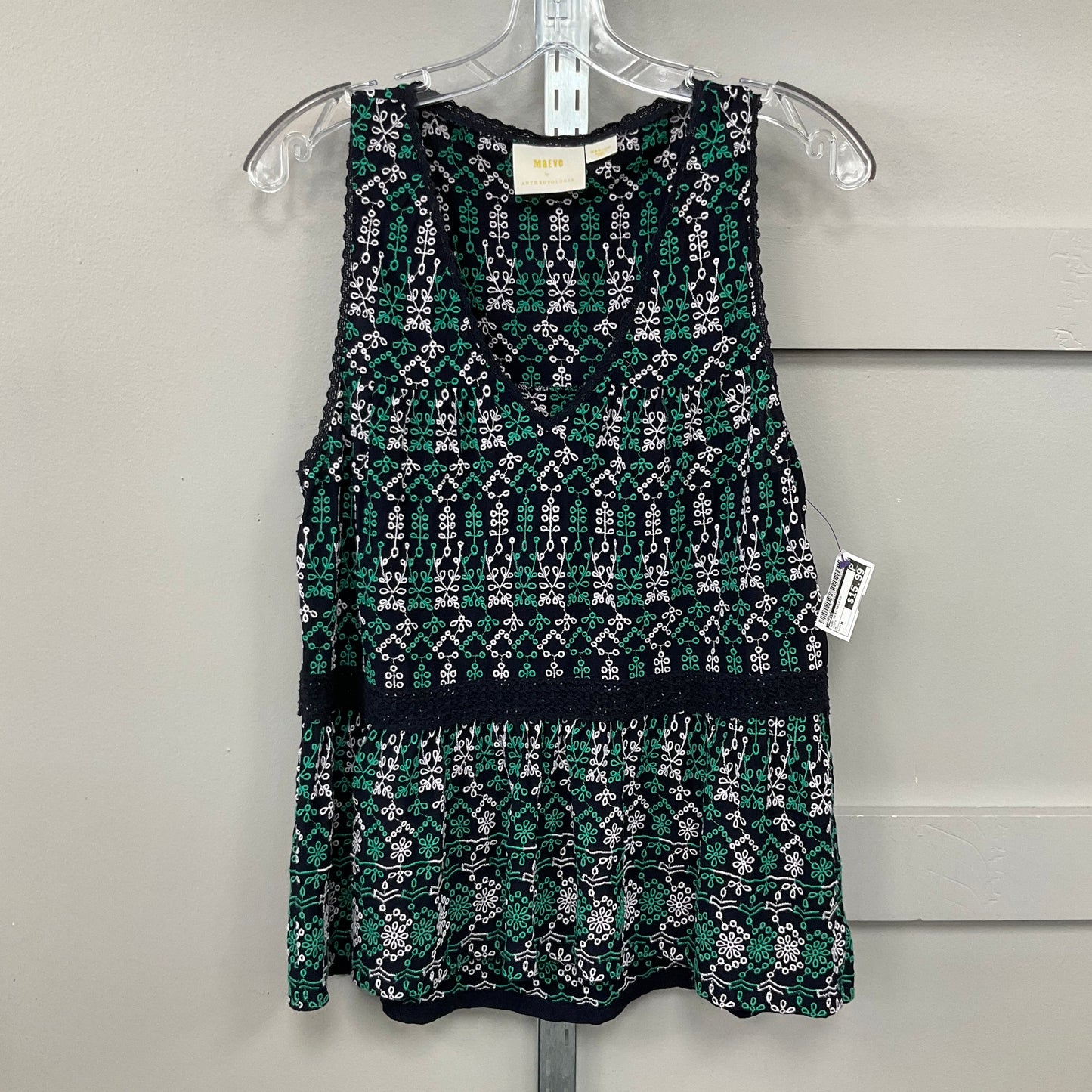 Top Sleeveless By Maeve In Navy, Size:M