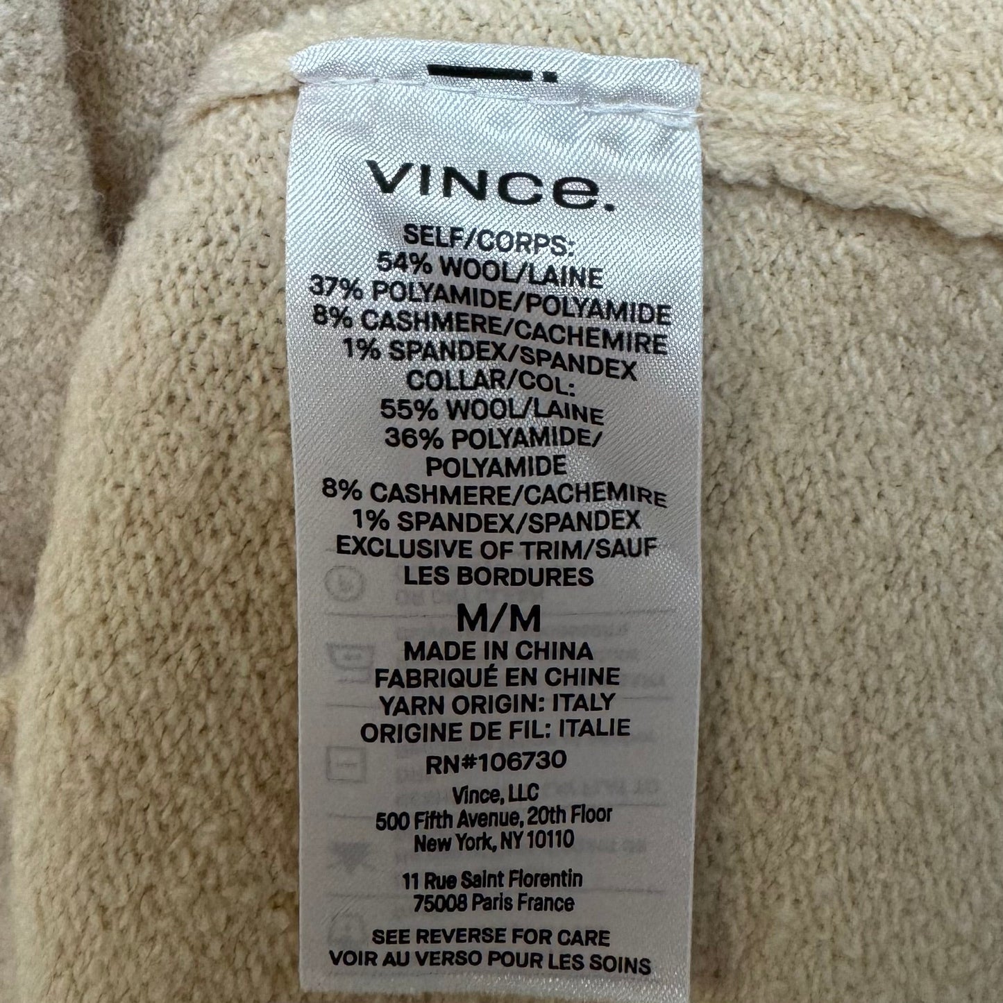 Wool Blend Sweater By Vince In Cream, Size: M