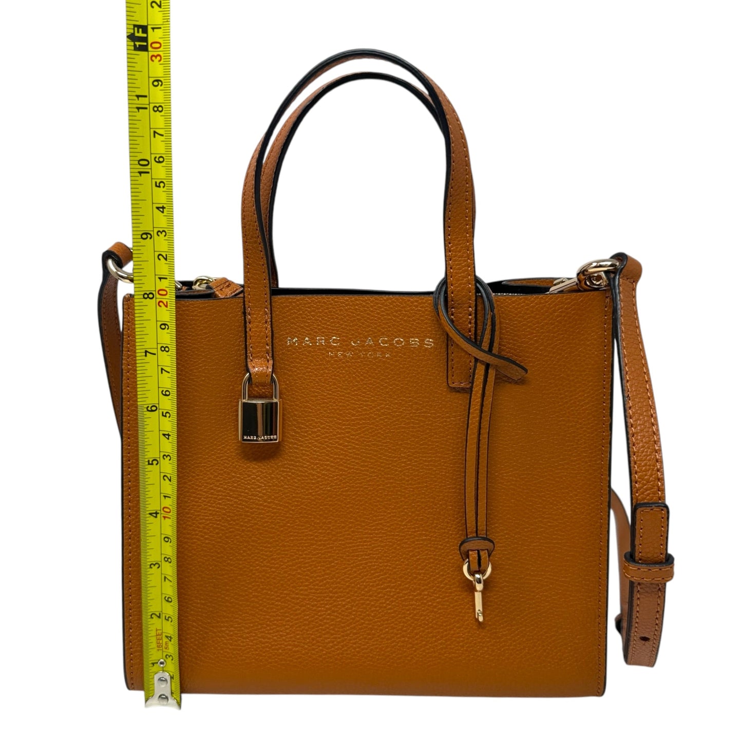 Mini Grind Leather Tote Luxury Designer By Marc Jacobs, Size: Small