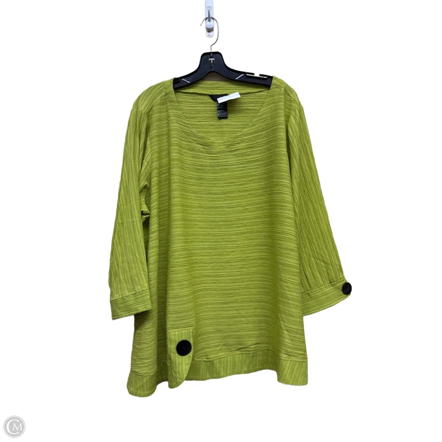 Top Short Sleeve By Ali Miles In Green, Size: 2x