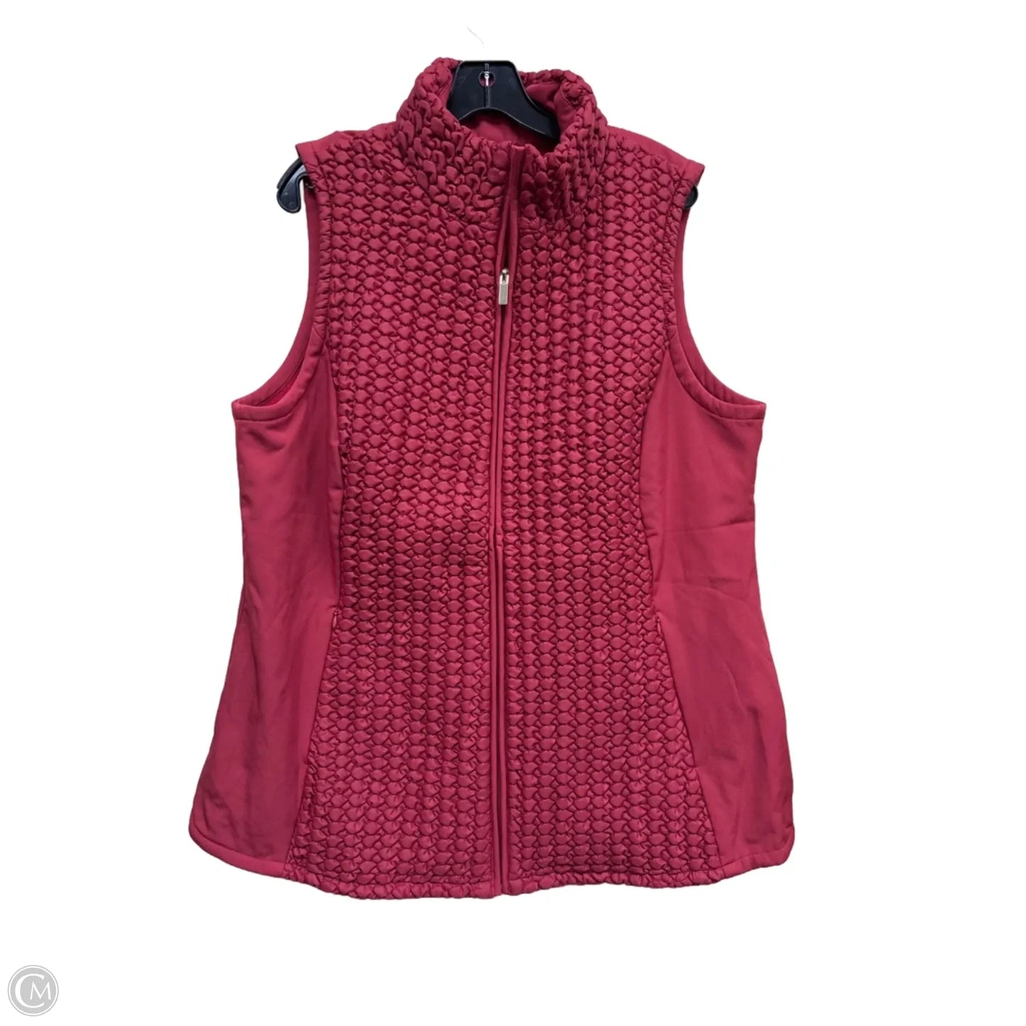 Vest Puffer & Quilted By Susan Graver In Red, Size: 1x