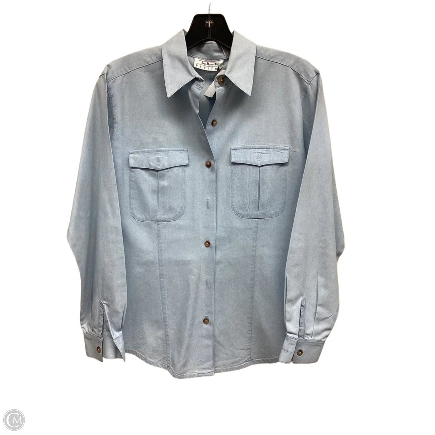 Top Long Sleeve By Talbots In Blue Denim