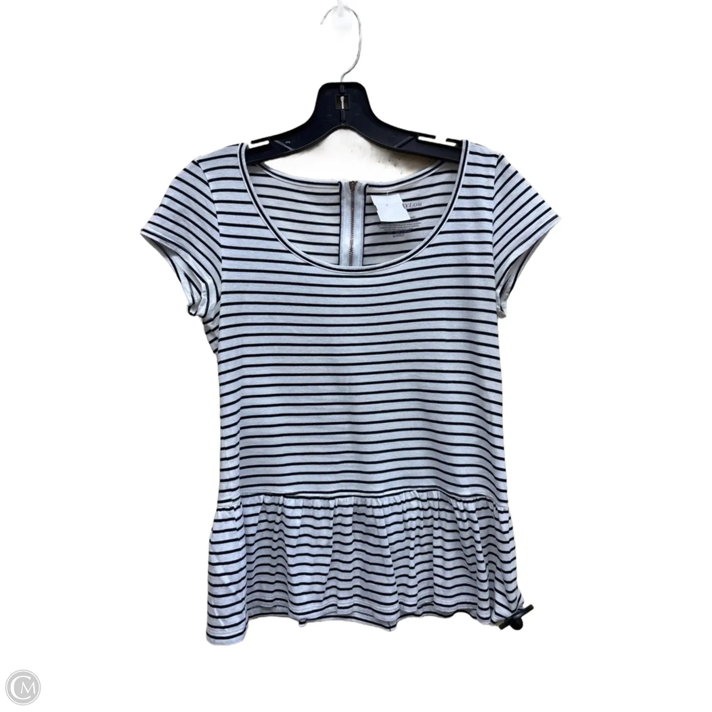 Top Short Sleeve By Ann Taylor In Striped Pattern, Size: Xs