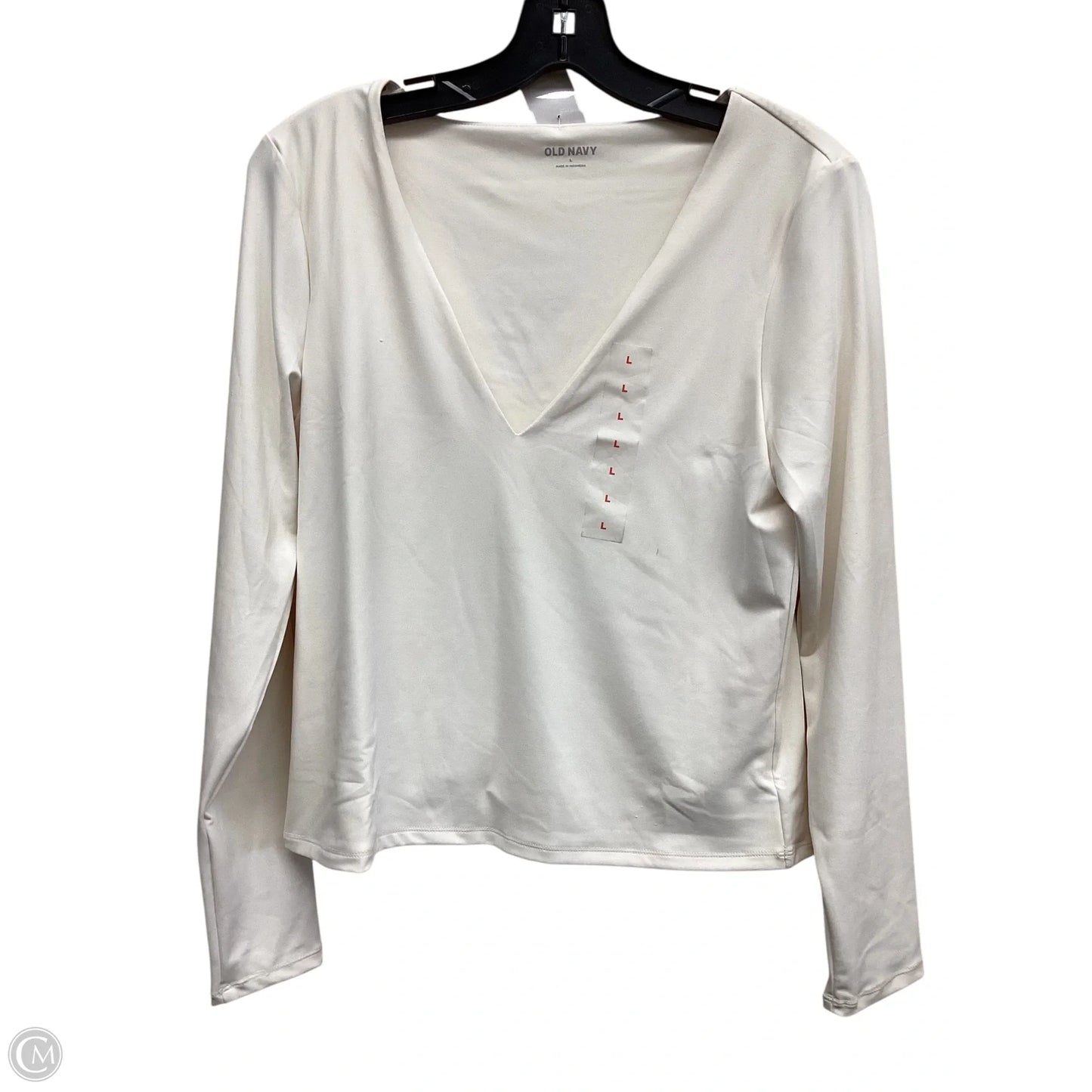 Top Long Sleeve By Old Navy In Cream, Size: L