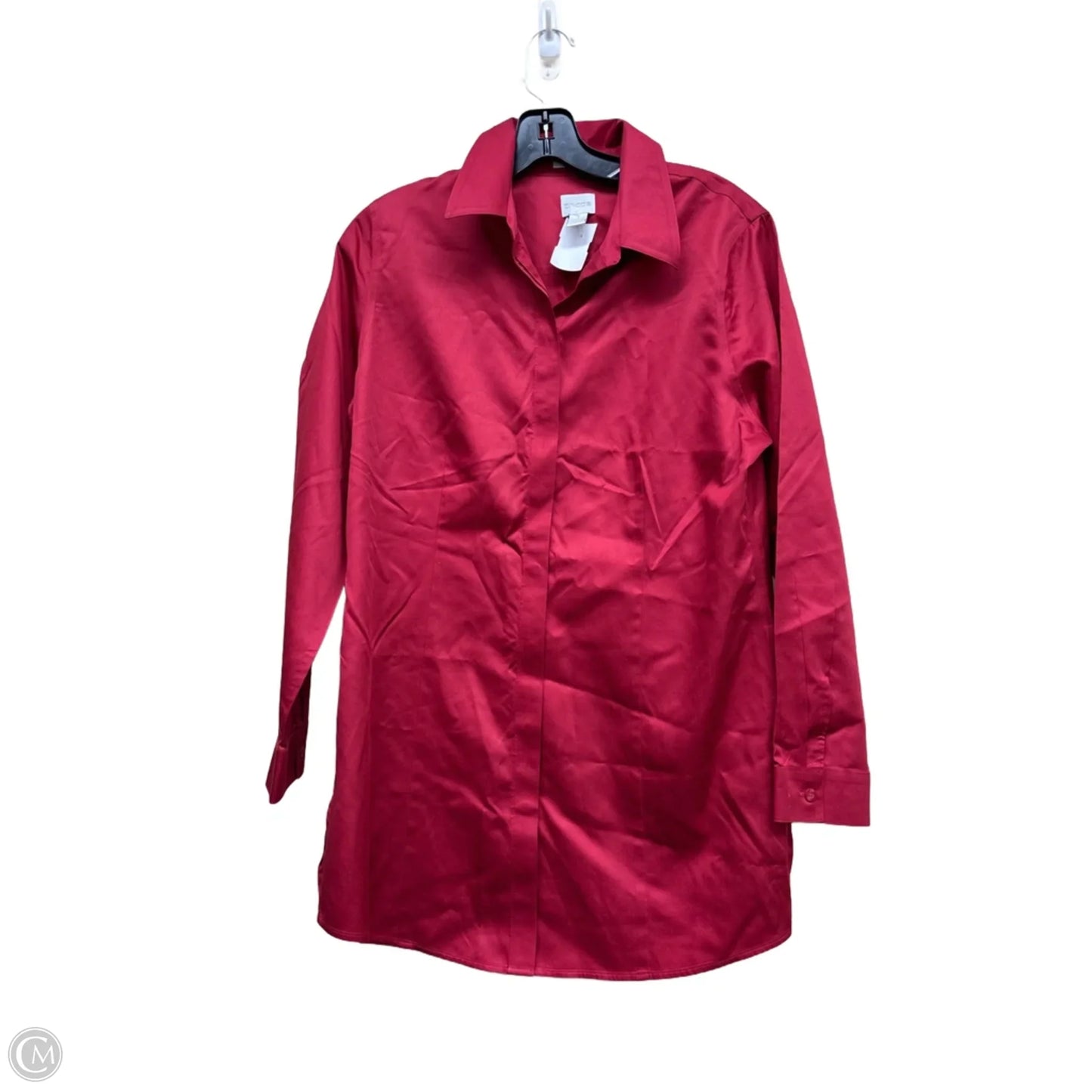 Top Long Sleeve By Chicos In Red, Size: S