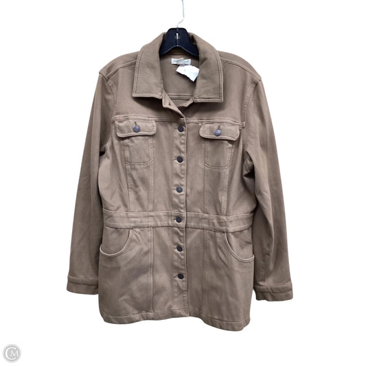Jacket Denim By Coldwater Creek In Brown Denim, Size: L
