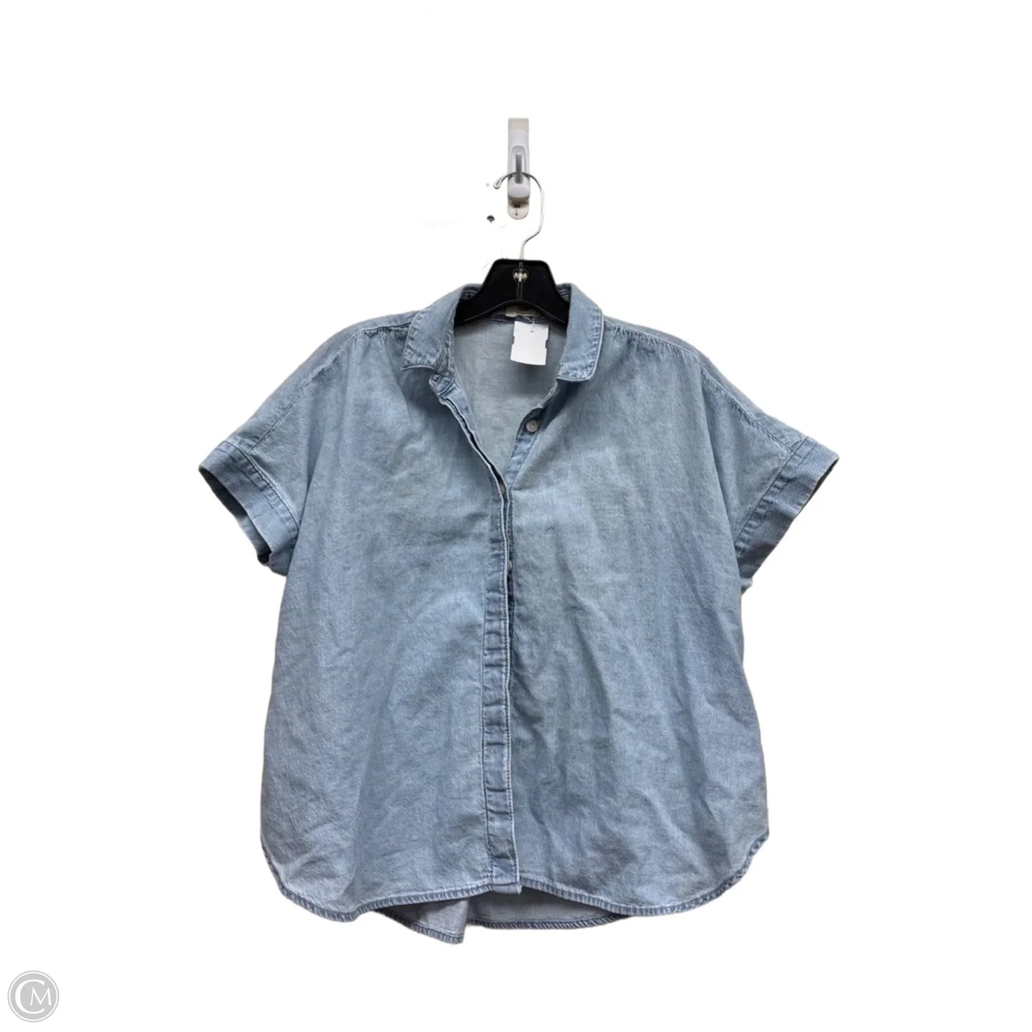 Top Short Sleeve By Madewell In Blue Denim, Size: S