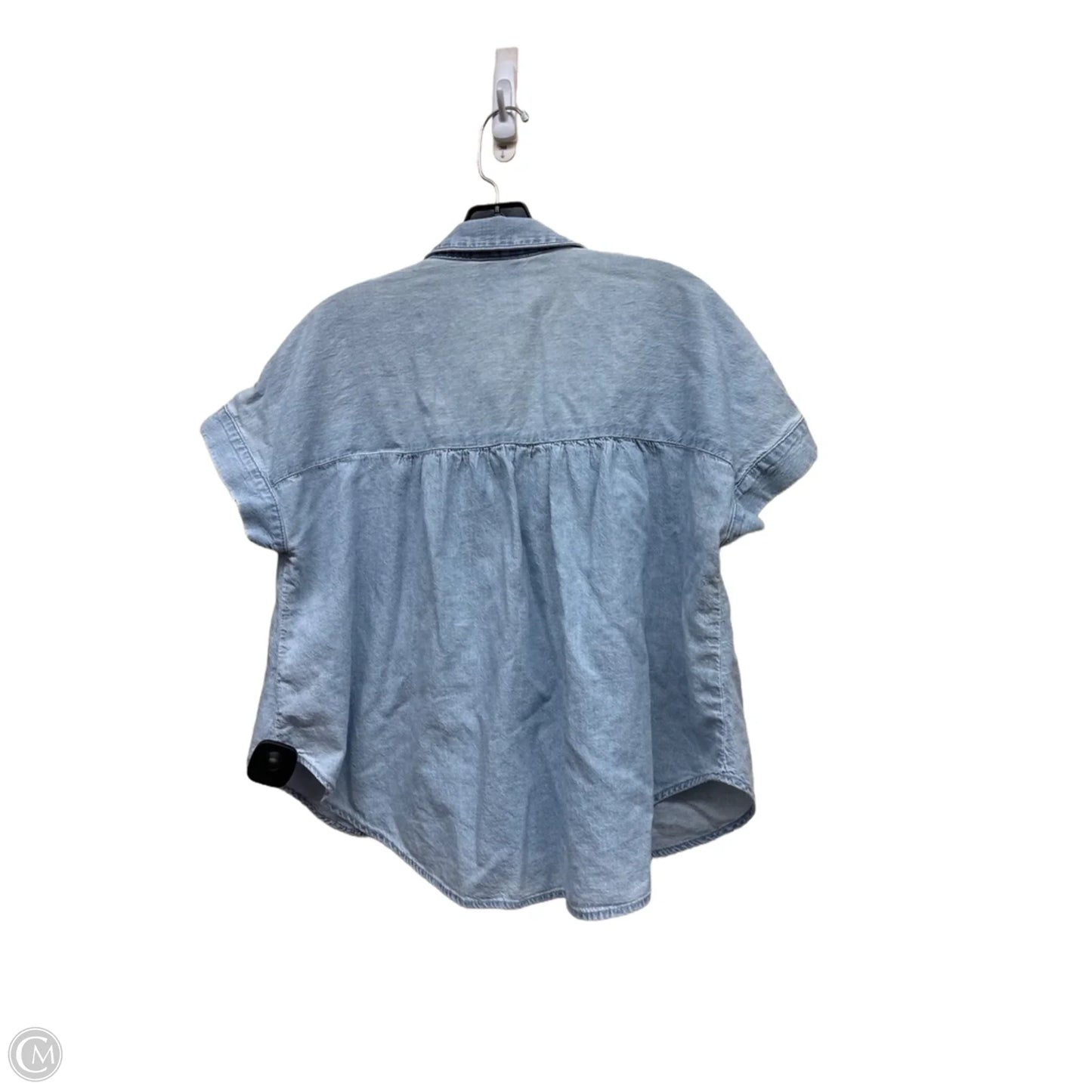 Top Short Sleeve By Madewell In Blue Denim, Size: S