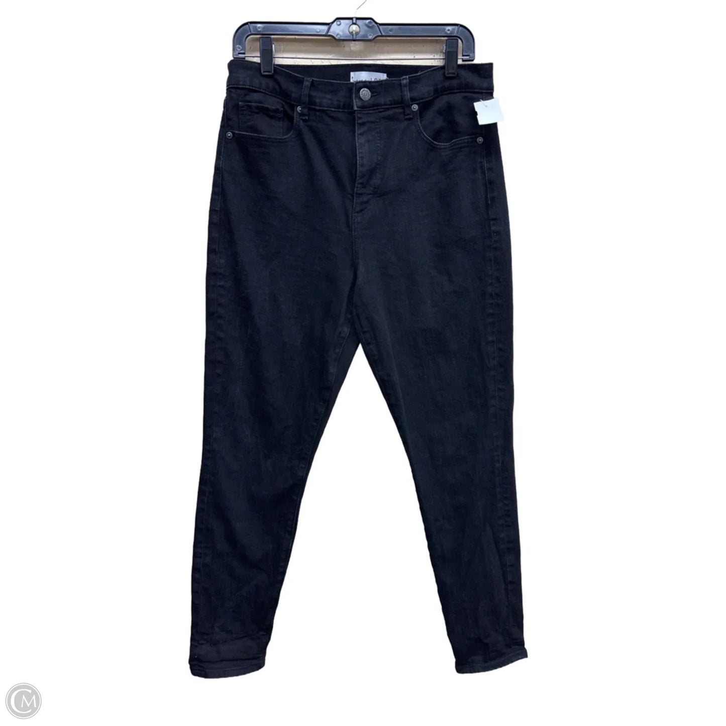 Jeans Skinny By Loft In Black Denim, Size: 12