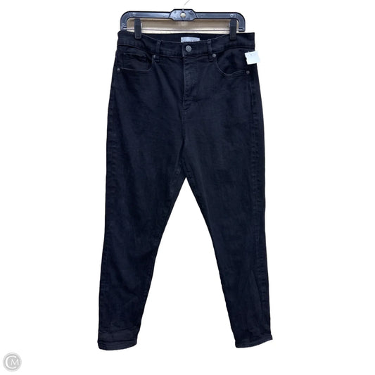 Jeans Skinny By Loft In Black Denim, Size: 12