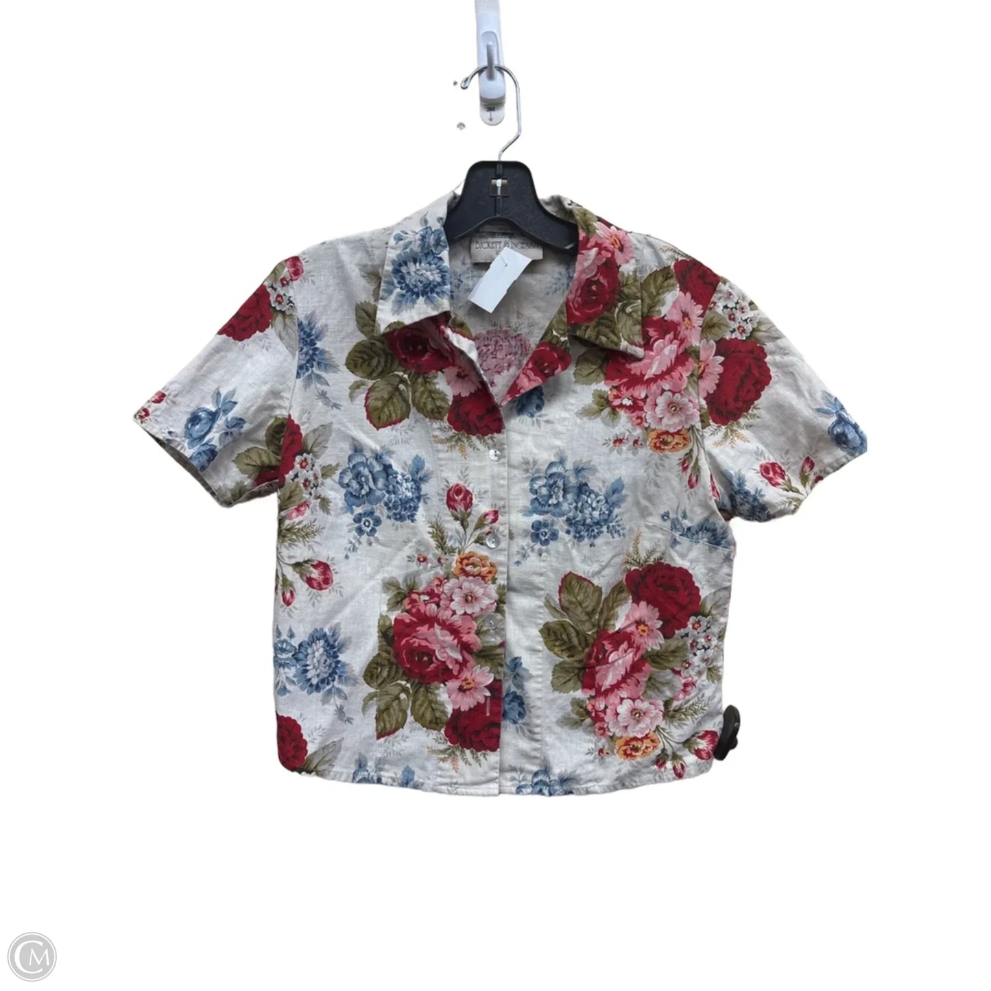 Top Short Sleeve By Clothes Mentor In Floral Print, Size: 8