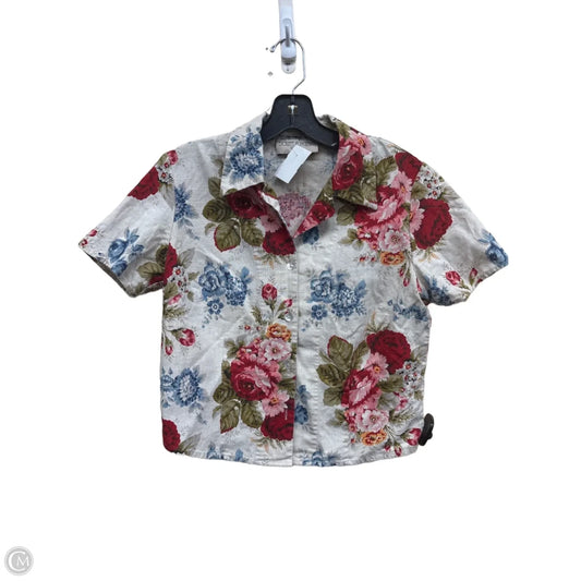Top Short Sleeve By Clothes Mentor In Floral Print, Size: 8