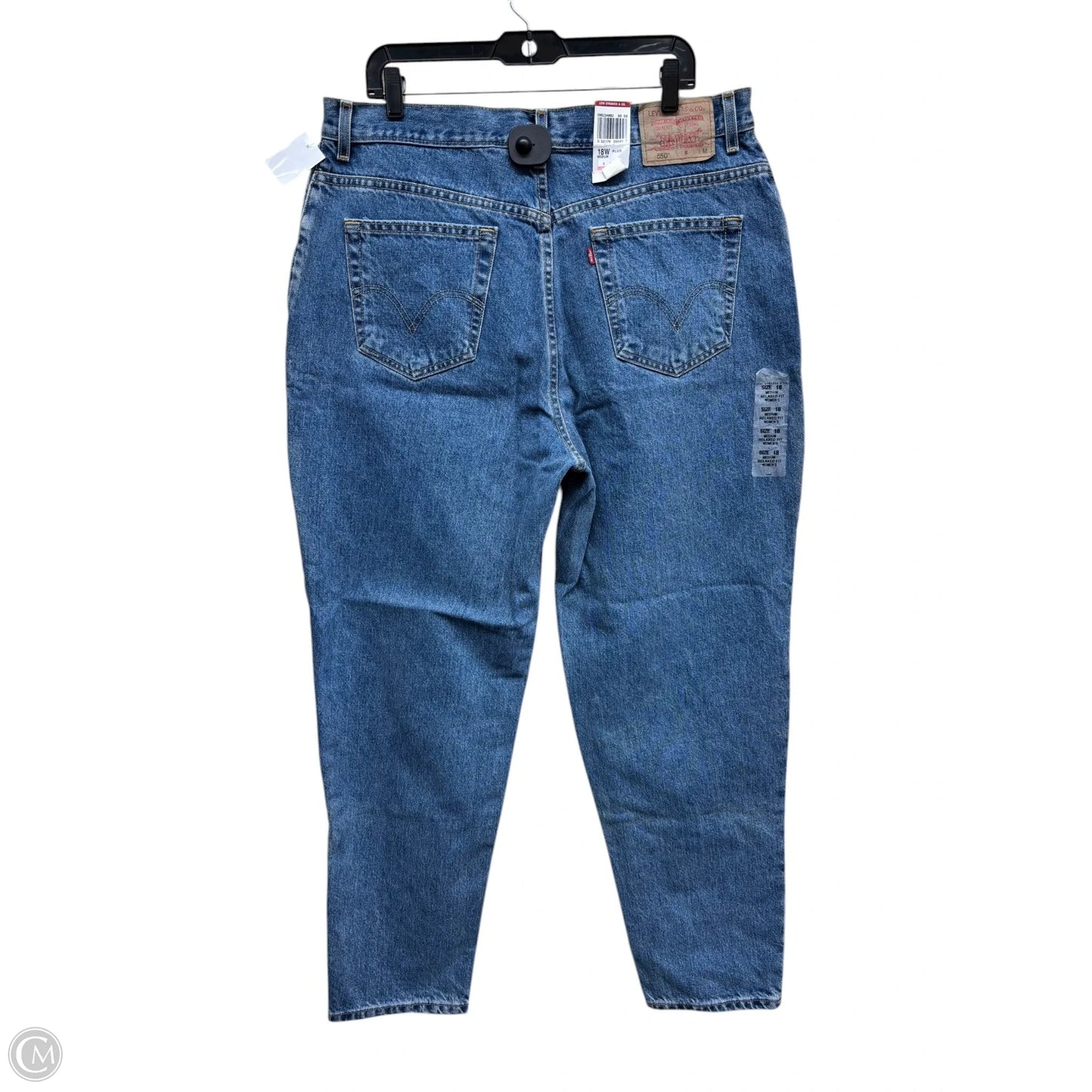 Jeans Straight By Levis In Blue Denim, Size: 18