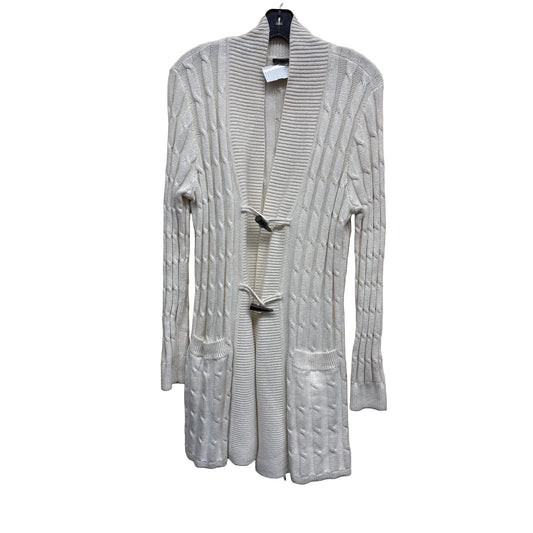 Sweater Cardigan By Talbots In Cream, Size: M