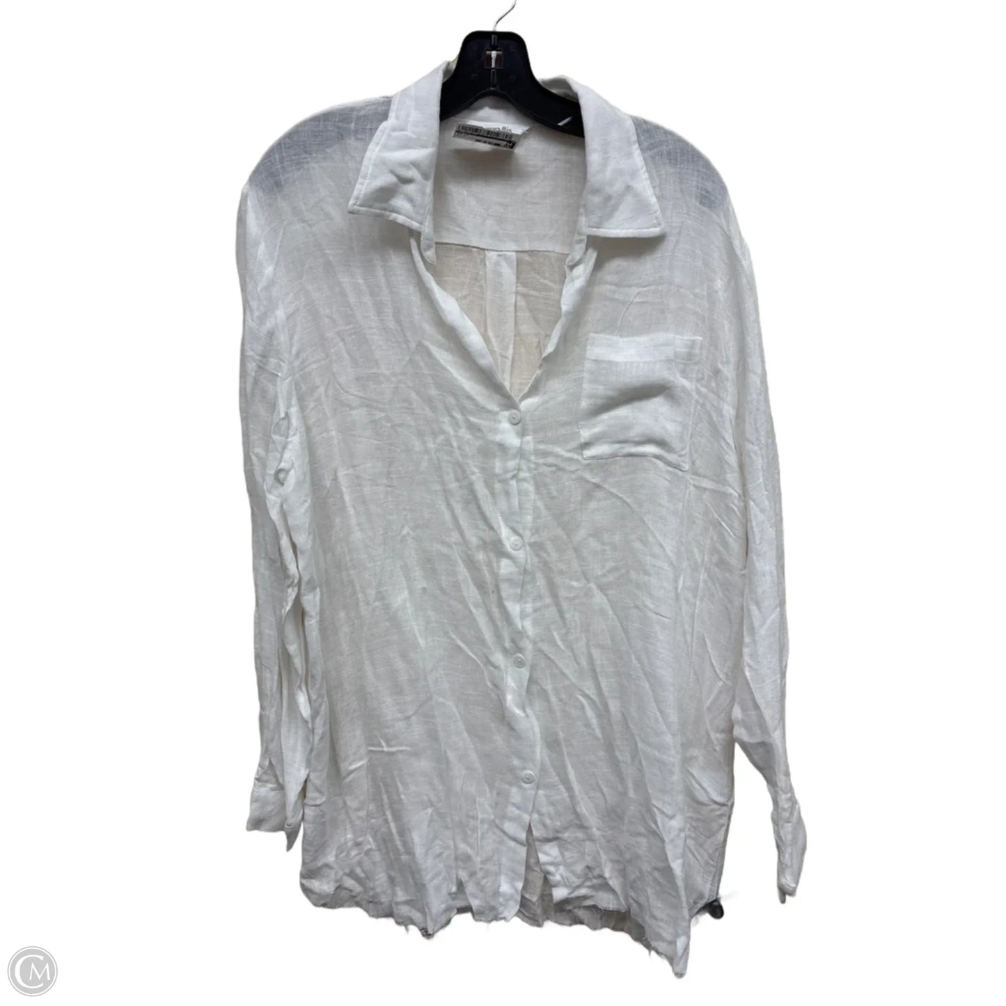 Top Long Sleeve By Amaryllis In White, Size: L