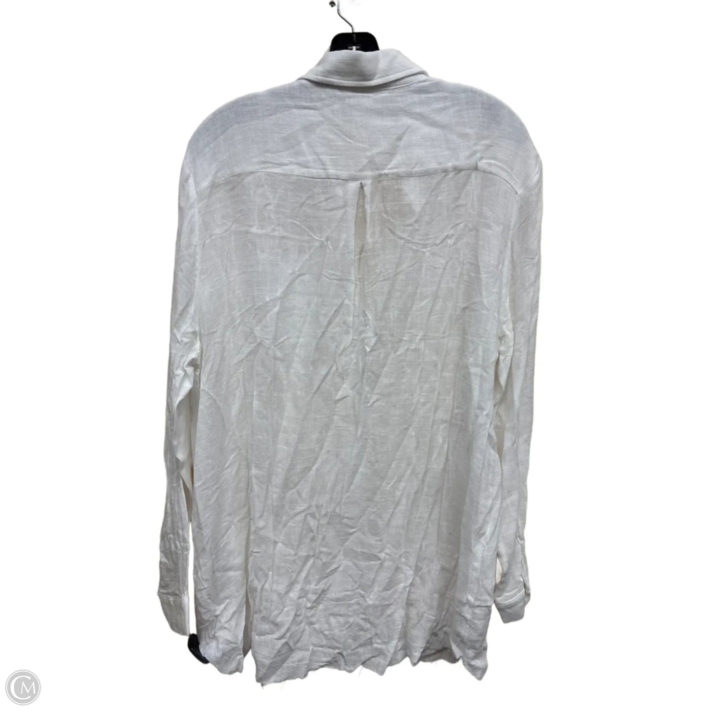 Top Long Sleeve By Amaryllis In White, Size: L