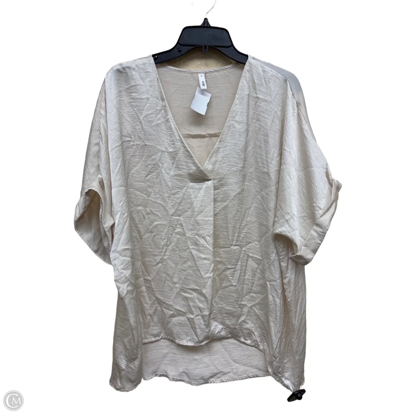 Top Short Sleeve By Glam In Cream, Size: M