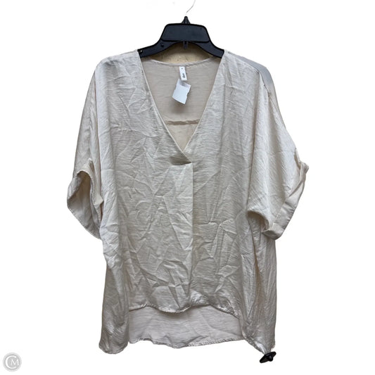 Top Short Sleeve By Glam In Cream, Size: M