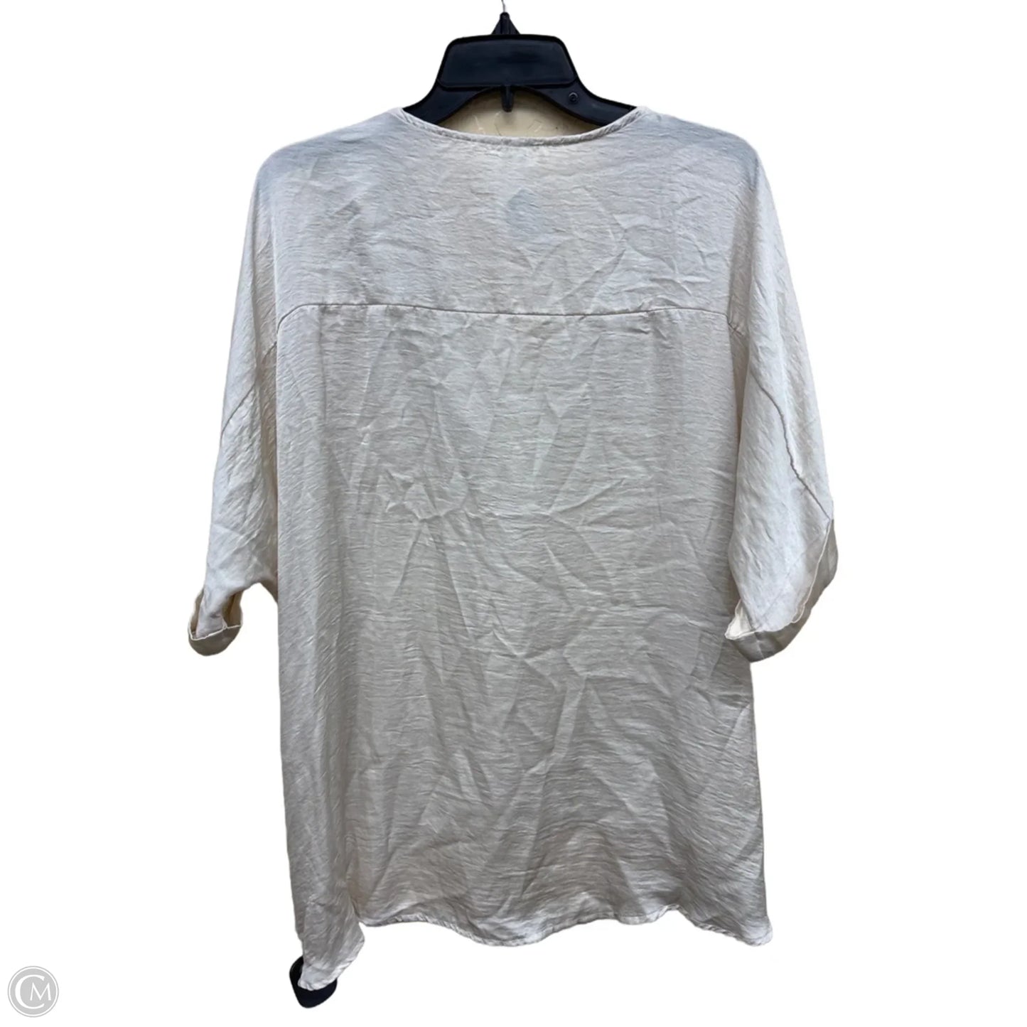 Top Short Sleeve By Glam In Cream, Size: M