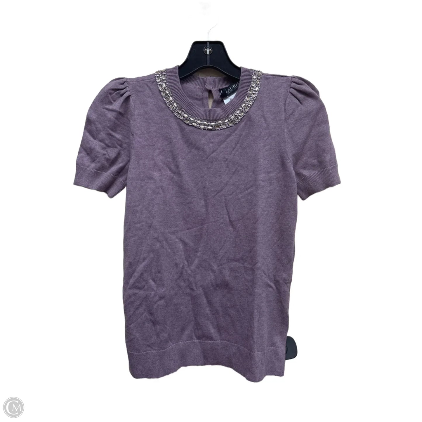 Top Short Sleeve By Lauren By Ralph Lauren In Purple, Size: Xs