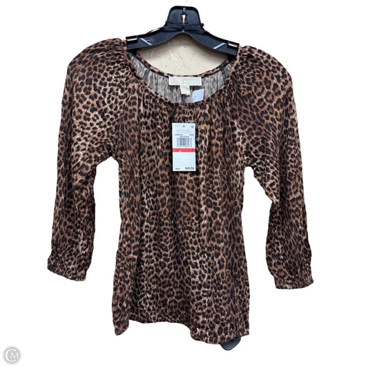 Top Long Sleeve By Michael By Michael Kors In Animal Print, Size: Xs
