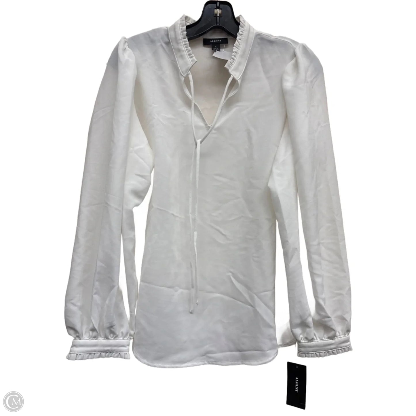 Top Long Sleeve By Alfani In White, Size: S