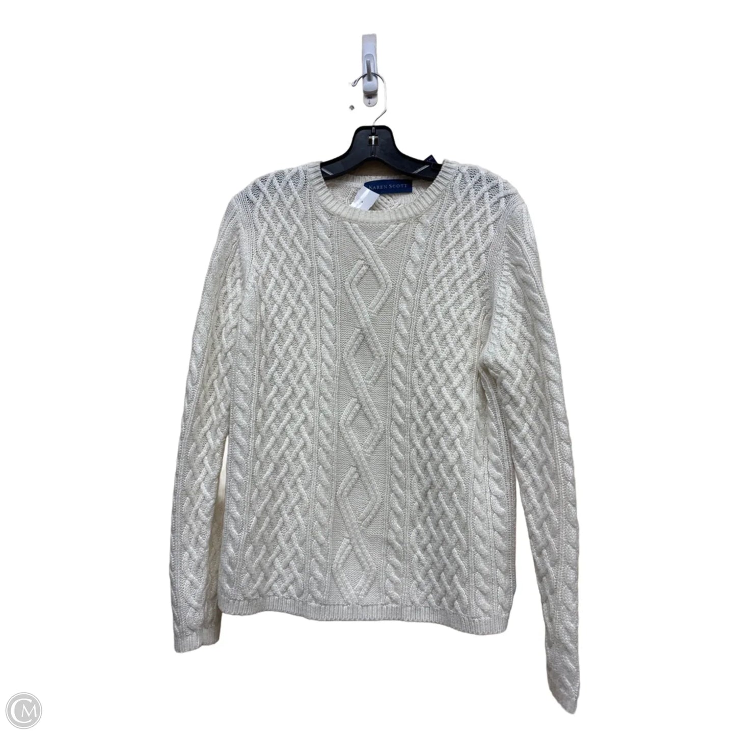 Sweater By Karen Scott In Cream, Size: Xl