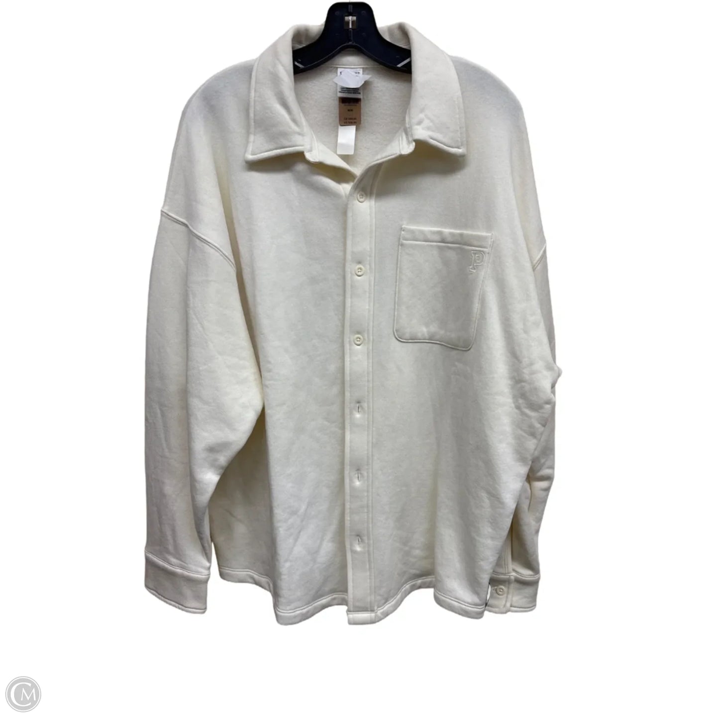 Top Long Sleeve By Pink In Cream, Size: M