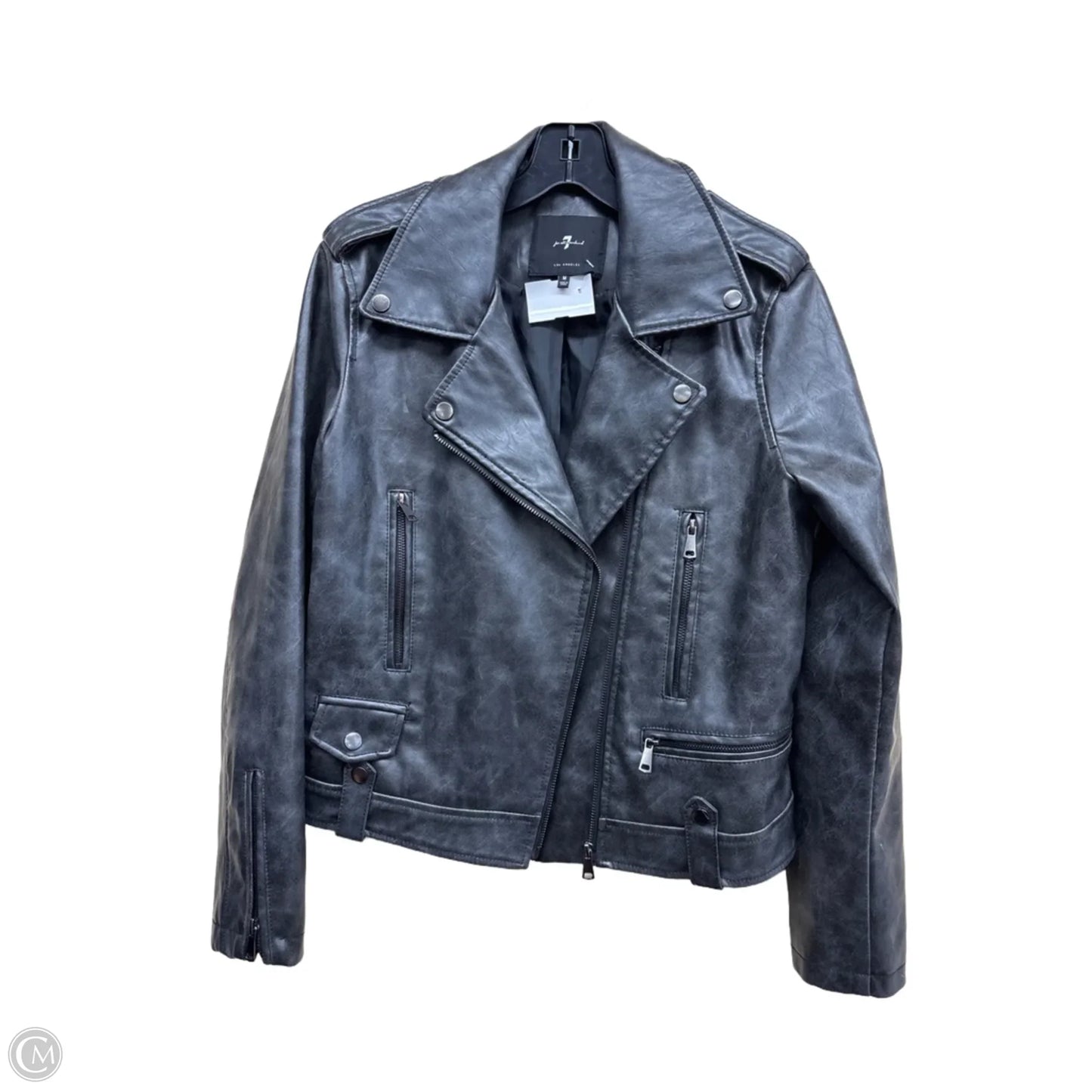 Jacket Moto Leather By 7 For All Mankind In Black, Size: M
