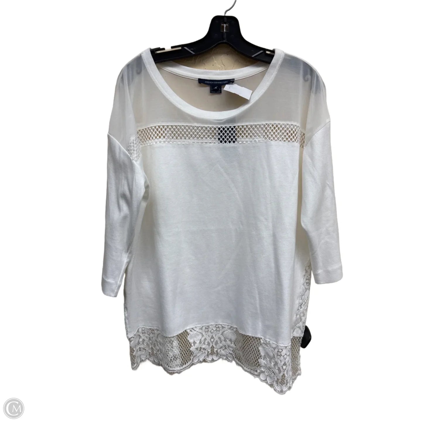 Top Long Sleeve By French Connection In White, Size: M