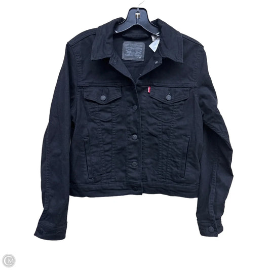 Jacket Denim By Levis In Black Denim, Size: M
