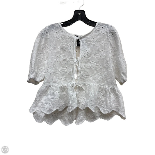 Top Short Sleeve By Clothes Mentor In White, Size: L