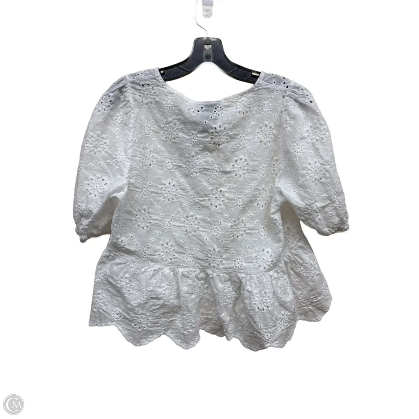 Top Short Sleeve By Clothes Mentor In White, Size: L