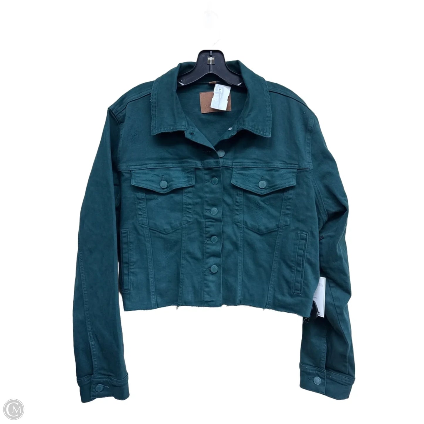 Jacket Denim By Judy Blue In Green Denim, Size: 1x