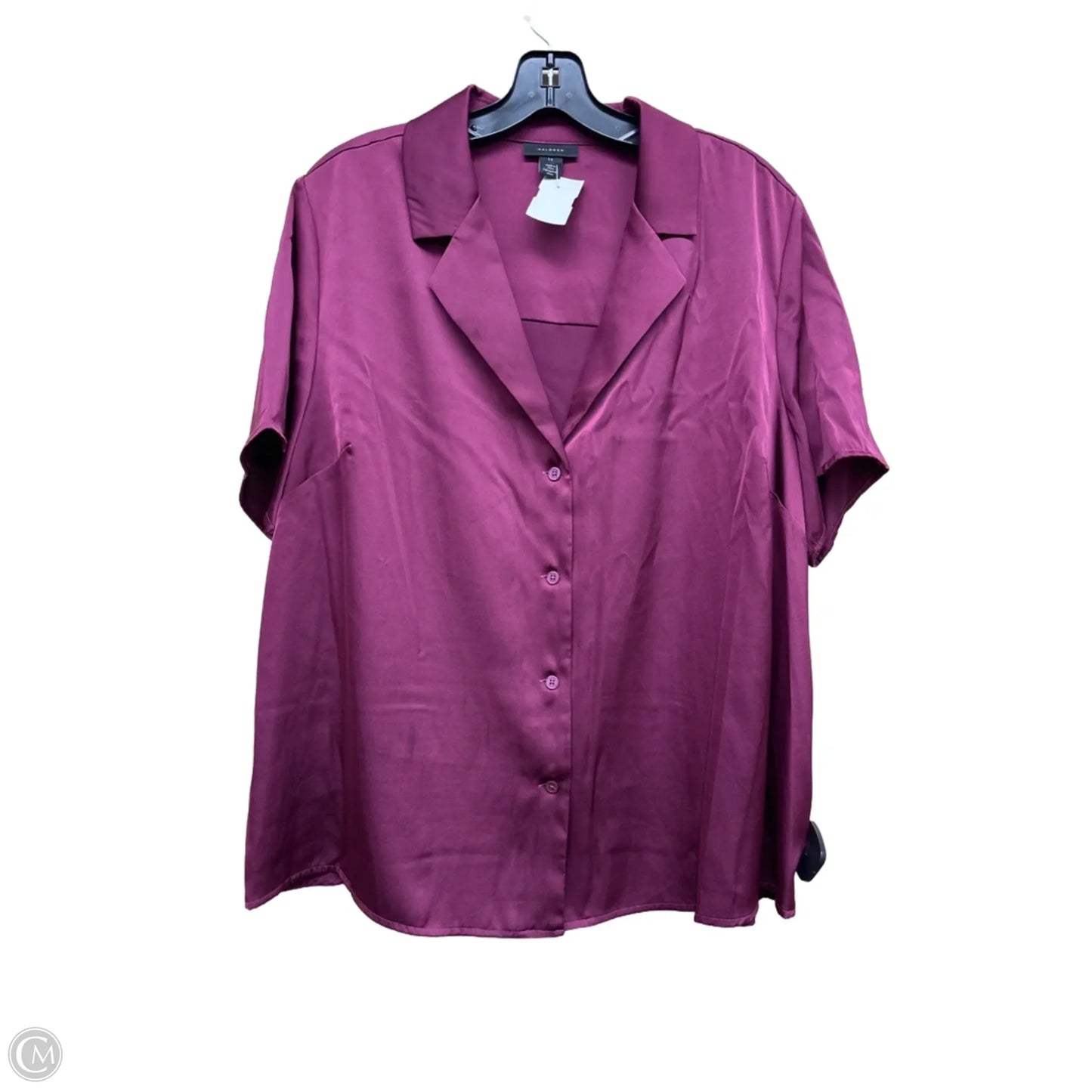 Top Short Sleeve By Halogen In Purple, Size: 1x