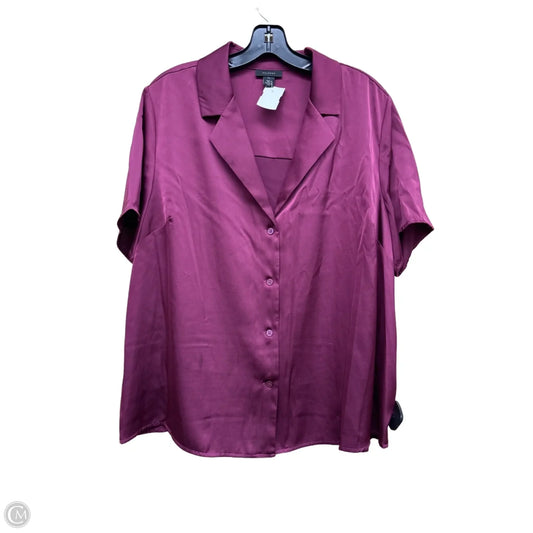 Top Short Sleeve By Halogen In Purple, Size: 1x