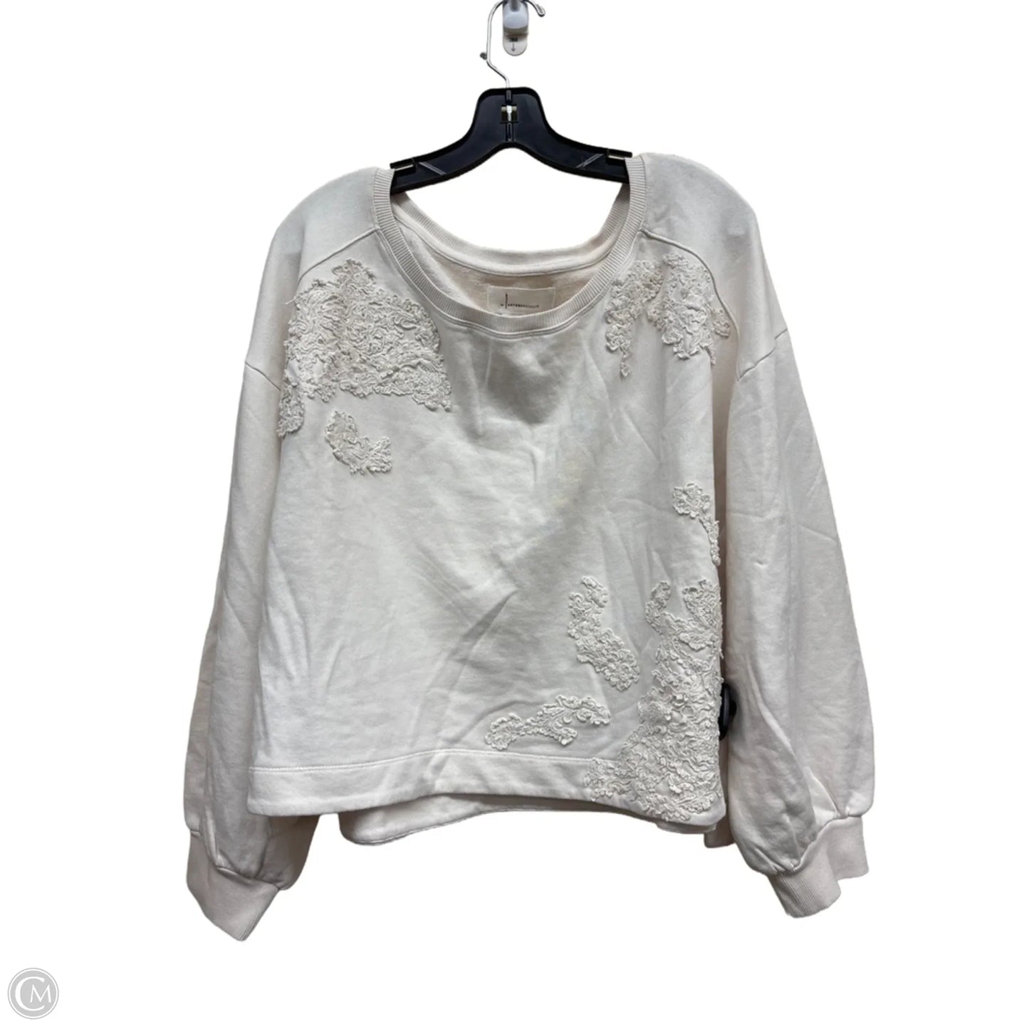 Top Long Sleeve By Anthropologie In Cream, Size: Xl