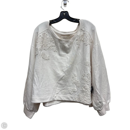 Top Long Sleeve By Anthropologie In Cream, Size: Xl