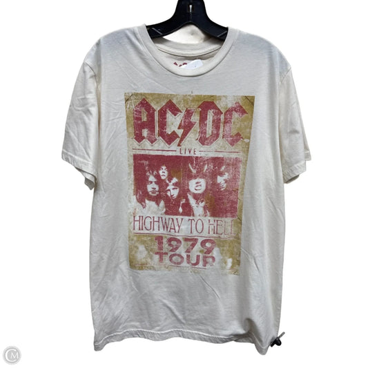 Top Short Sleeve By Clothes Mentor In Cream, Size: M