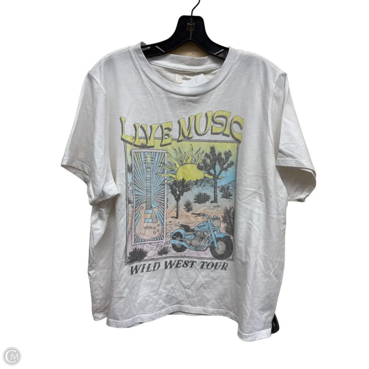 Top Short Sleeve By Bohme In White, Size: Xl