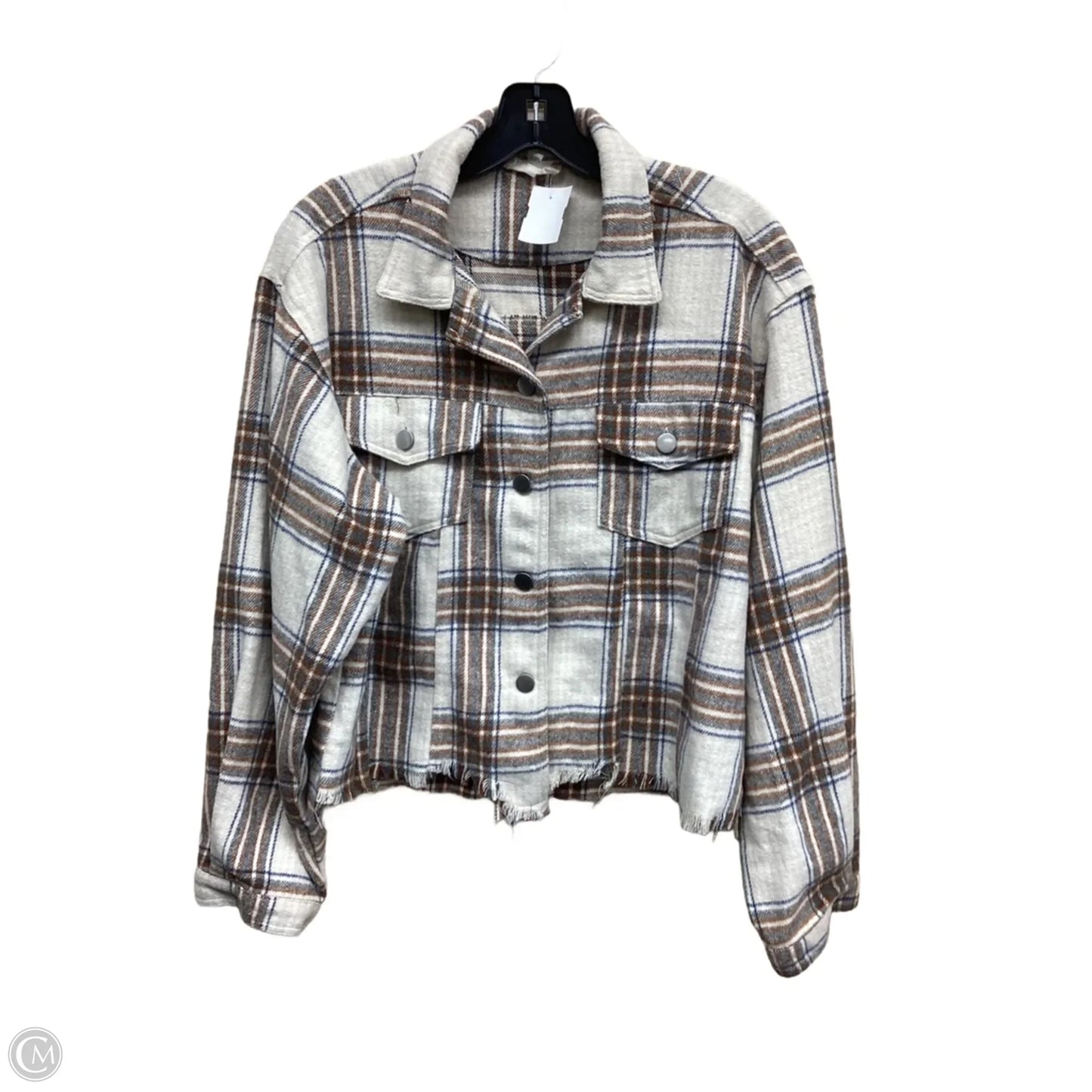 Jacket Shirt By Altard State In Plaid Pattern, Size: M