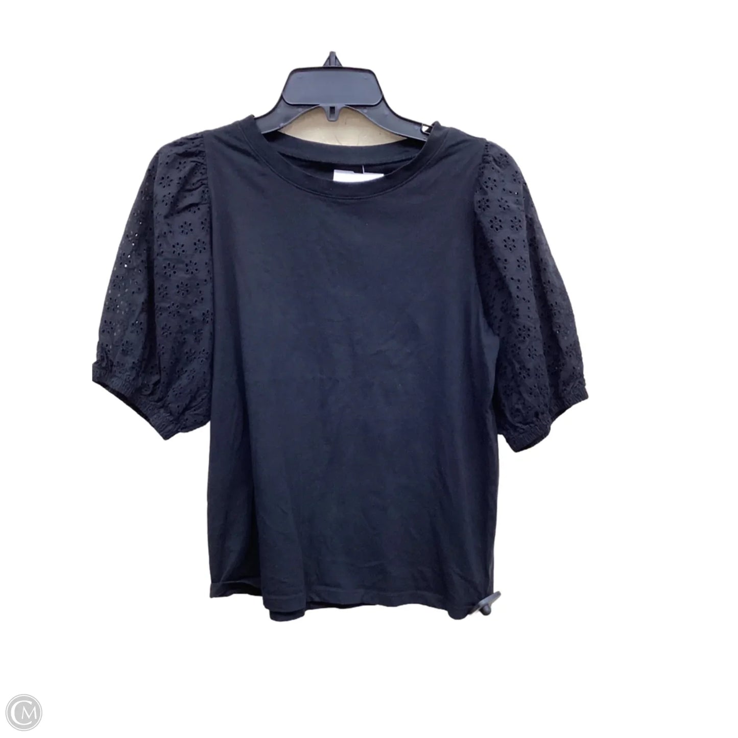 Top Short Sleeve By Loft In Black, Size: M