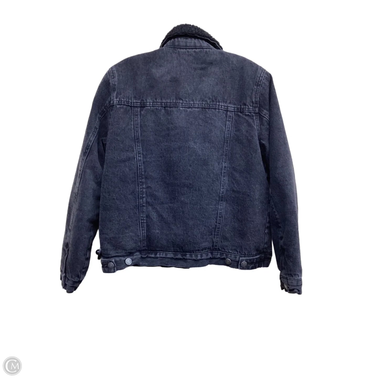 Jacket Denim By Forever 21 In Black Denim, Size: S