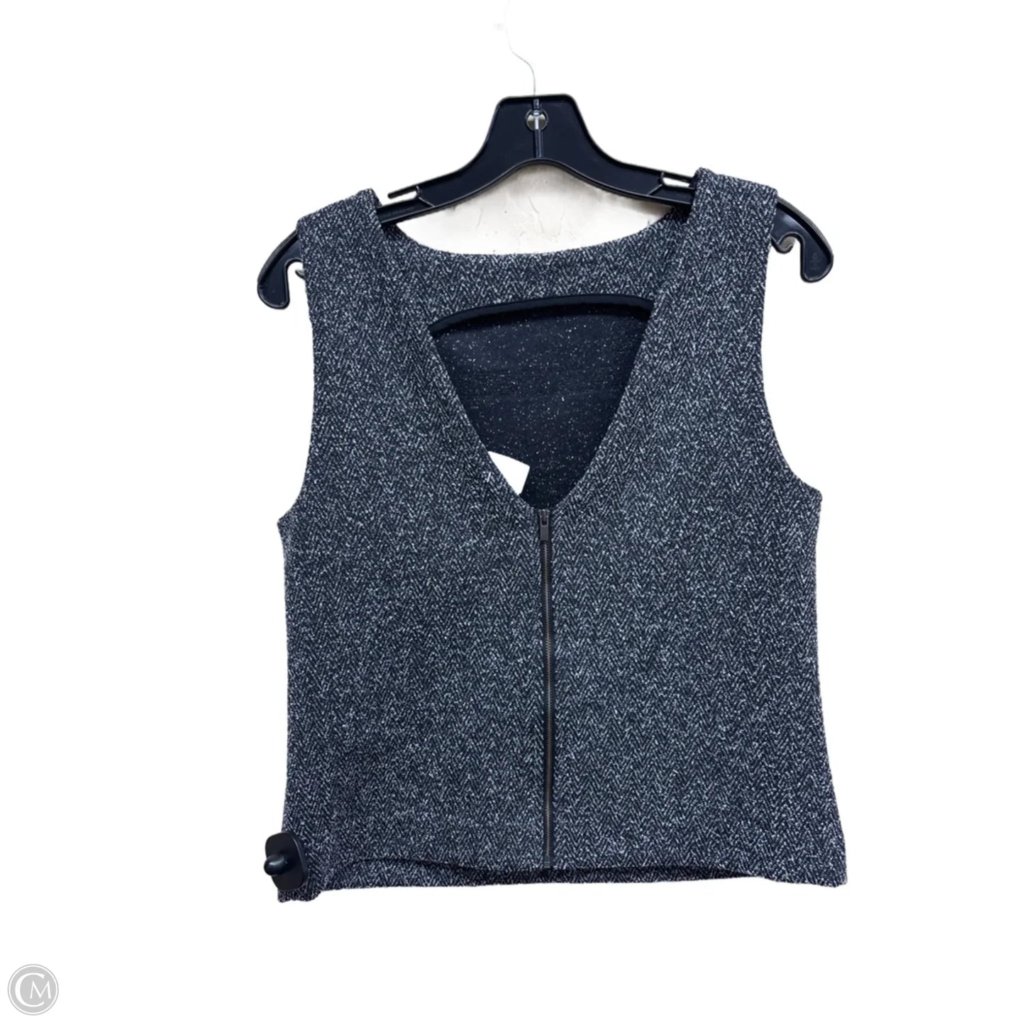 Top Sleeveless By Banana Republic In Black & Silver, Size: 2